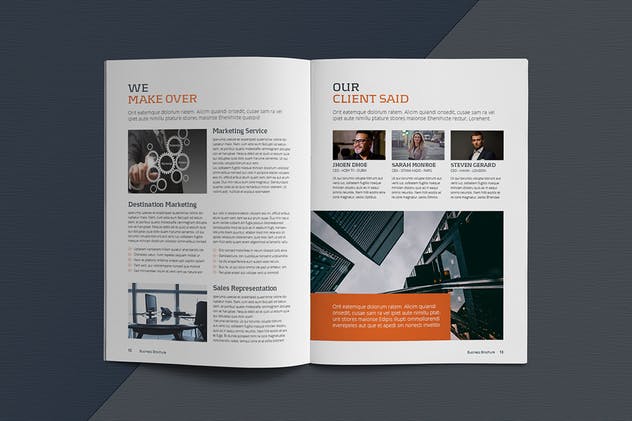12页简单易用企业画册设计INDD设计模板 Business Brochure Template插图(7)