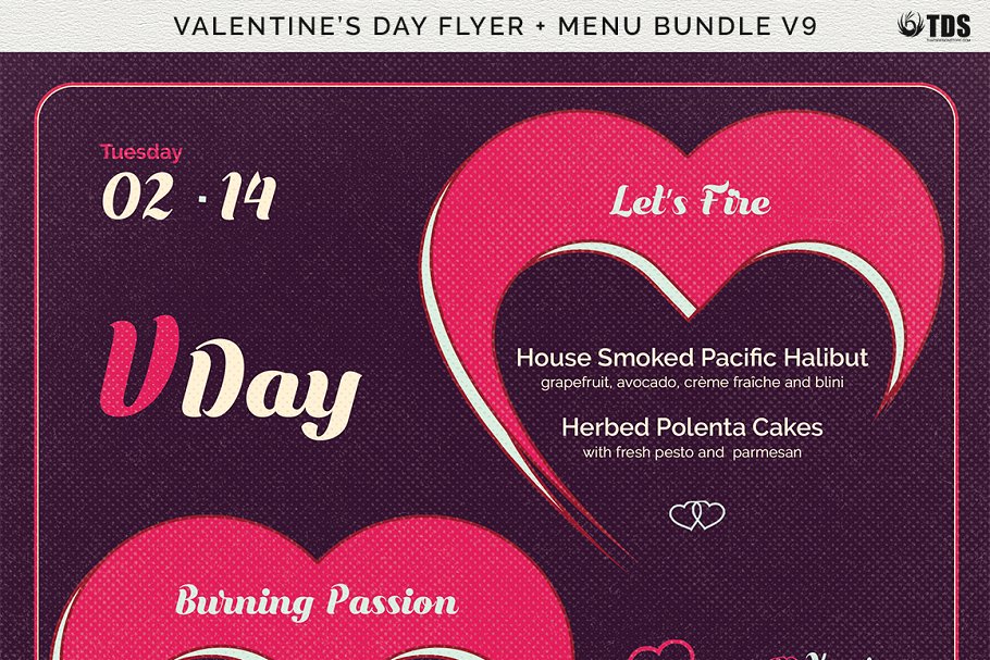 情人节专题菜单+传单PSD模板合集V9 Valentines Day Flyer + Menu PSD V9插图(11)