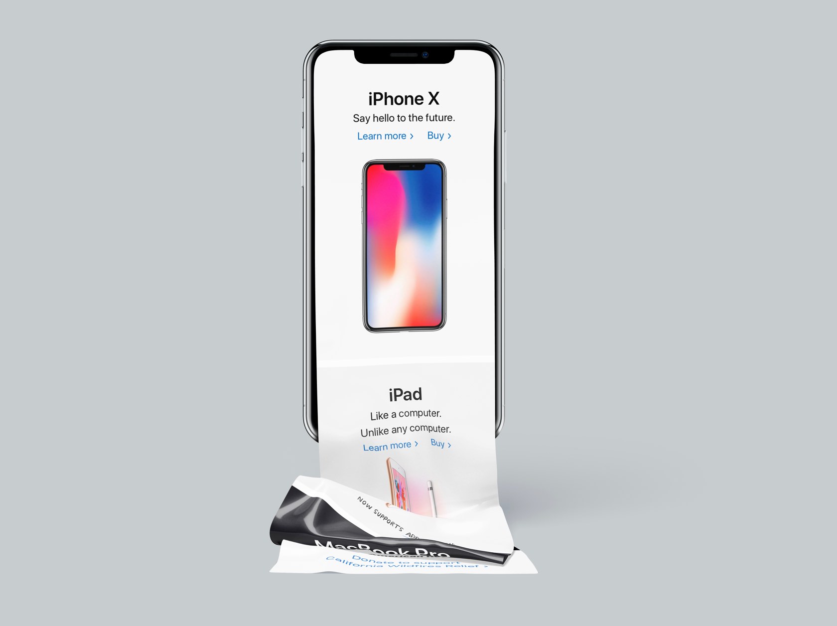 不一样的长滚动创意界面 iPhone X 样机 Free Long Scroll iPhone X Mockup插图(1)