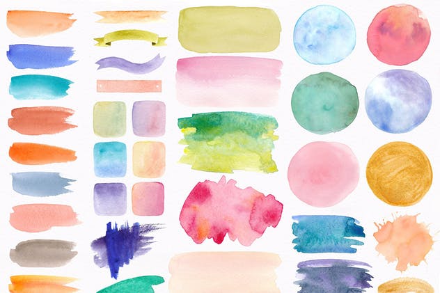 水彩插画/Logo设计素材包 Watercolor Logo Bundle. DIY插图(5)