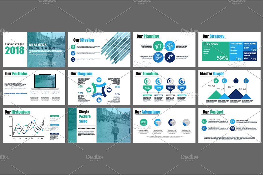 数据演示信息图表类型幻灯片模板 Powerpoint Slide Templates插图(1)