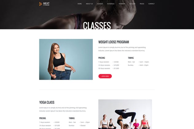 健身俱乐部官网网站设计PSD模板 Fitness Gym Body Building Club PSD Template插图(5)