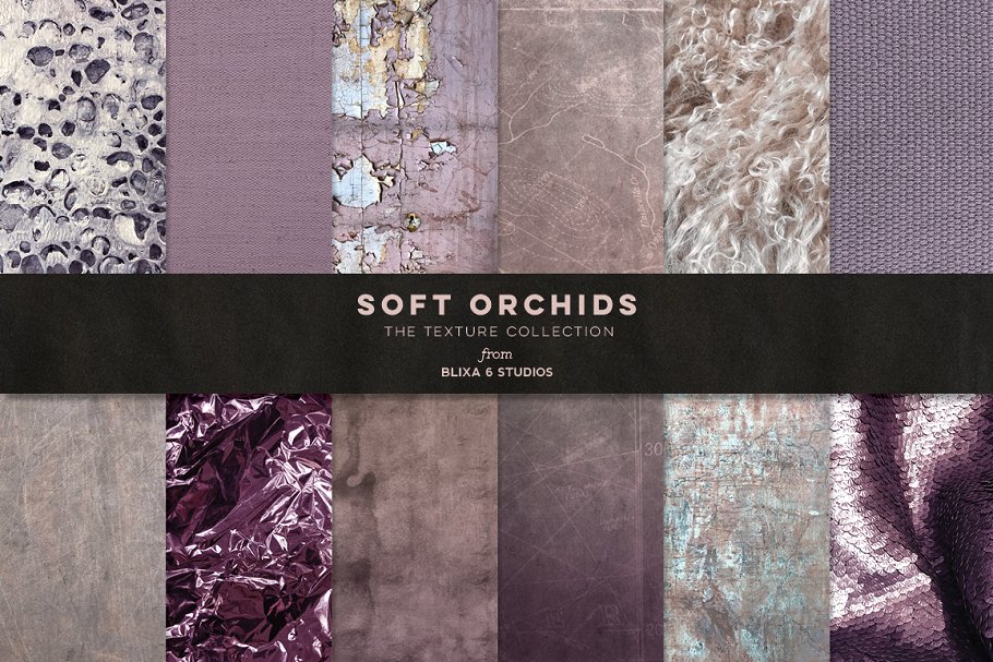 高端紫罗兰色调大理石背景纹理 Soft Orchid Textured Backgrounds插图