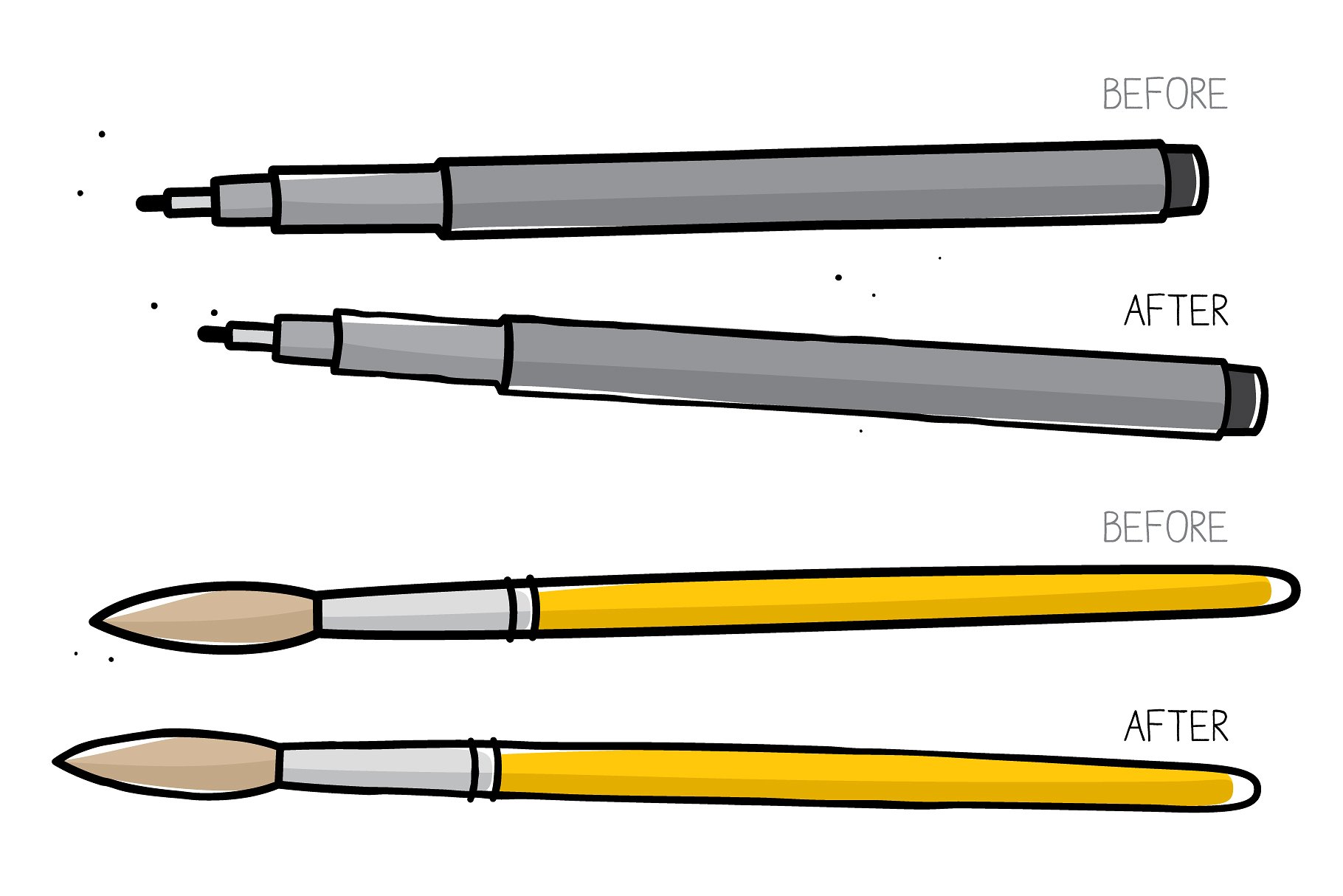 20个精心手工制作的图形风格+4个飞溅AI笔刷 Hand-drawn AI styles & brushes插图(3)