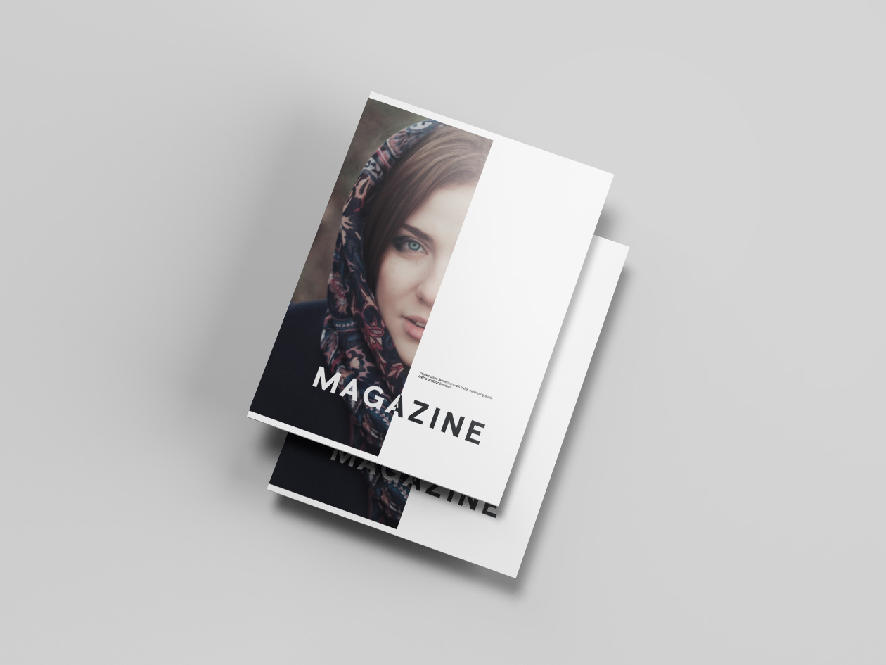 信纸尺寸标准杂志版式设计预览样机 Letter Size Magazine Mockup插图1