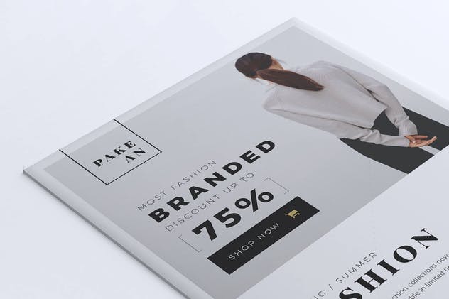 极简设计风格时尚品牌促销海报模板设计 PAKEAN Minimal Fashion Flyer插图(3)