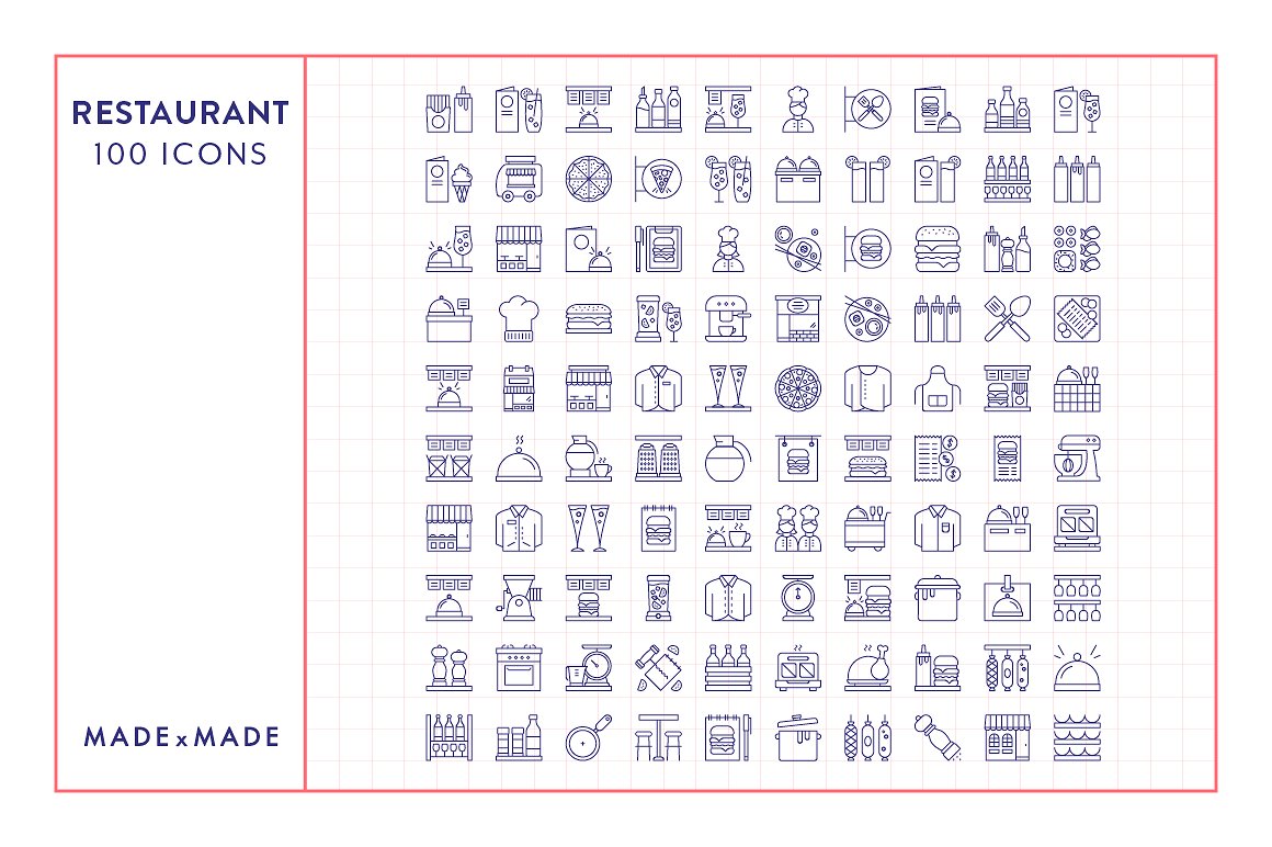 秀色可餐的餐饮类线形矢量图标下载[ai,eps,png,svg,pdf]插图4