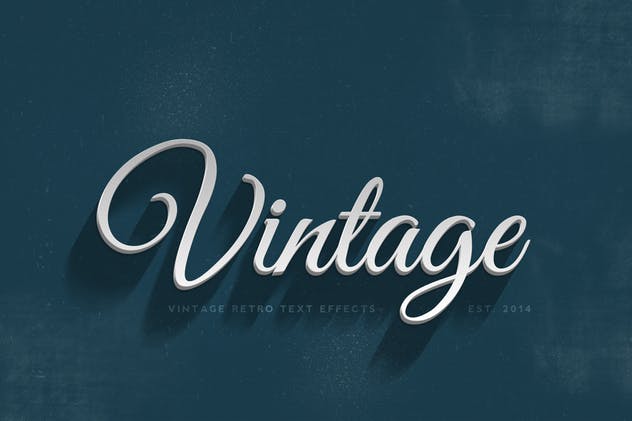 14个复古风格立体特效PS字体样式 14 Vintage Retro Text Effects插图7