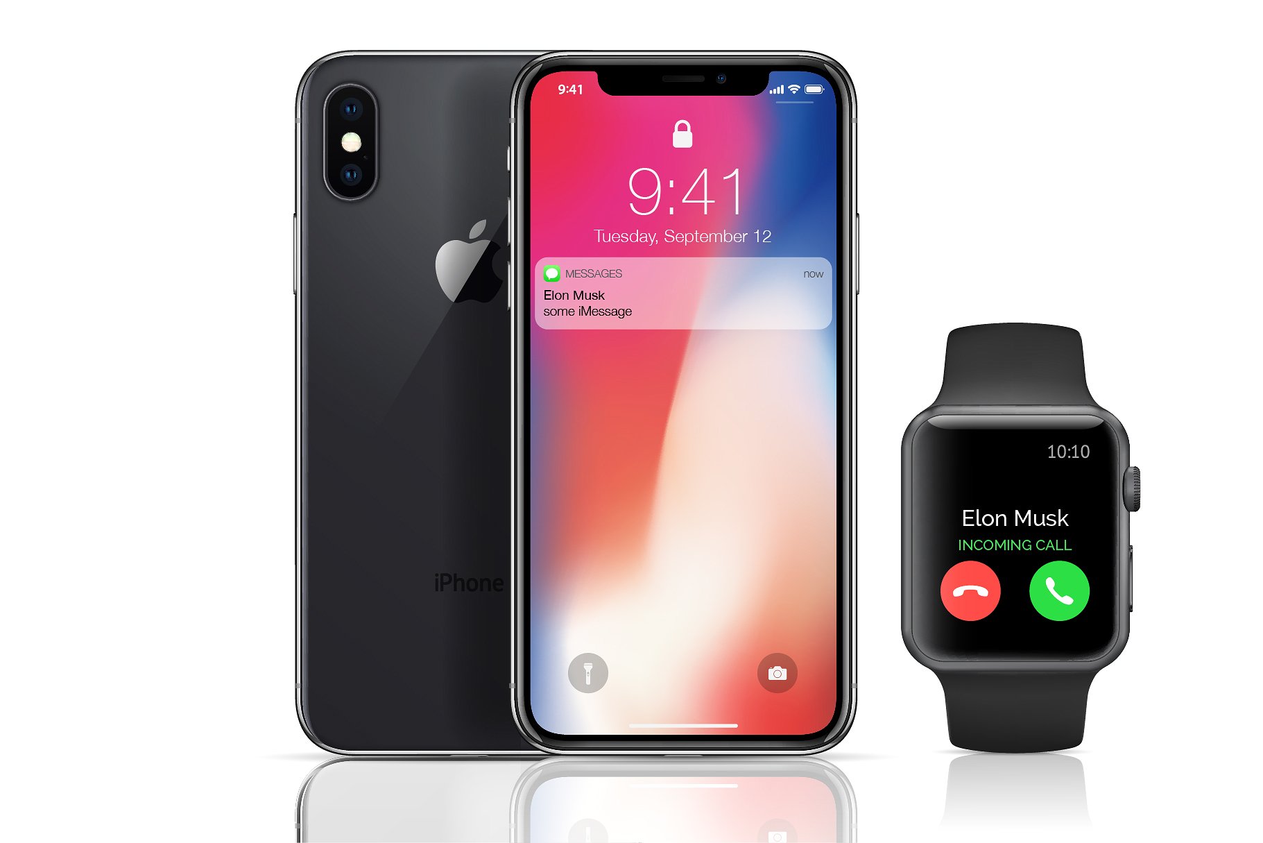 高品质的iPhoneX和Apple Watch展示模型下载[psd,ai,eps,png]插图(1)