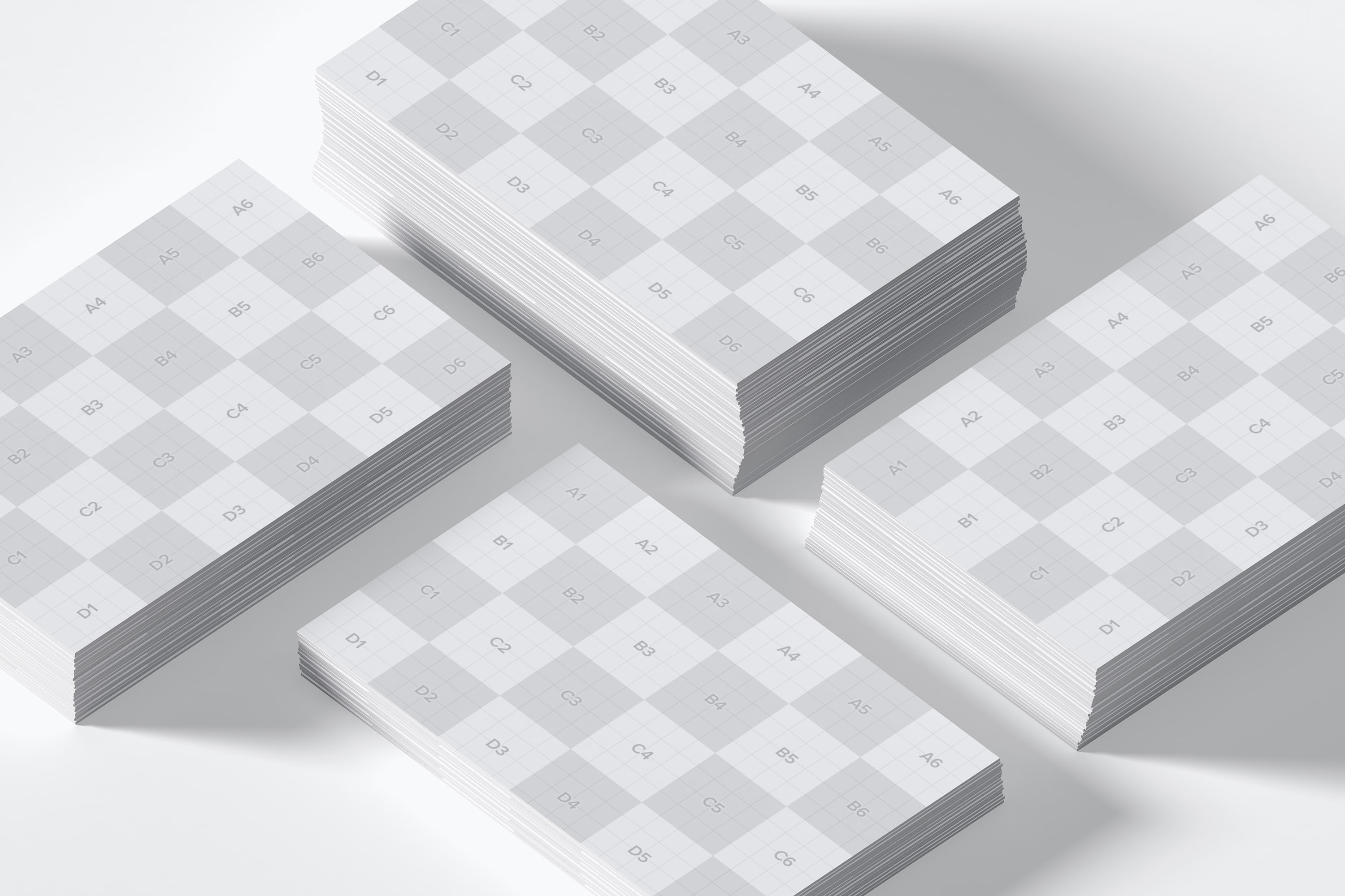 UK尺寸标准企业名片设计等距网格样机模板07 UK Business Cards Mockup 07插图3