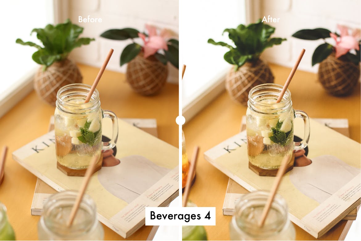 6款奶茶饮品摄影调色滤镜LR预设 6 Lightroom Preset for Beverages插图4