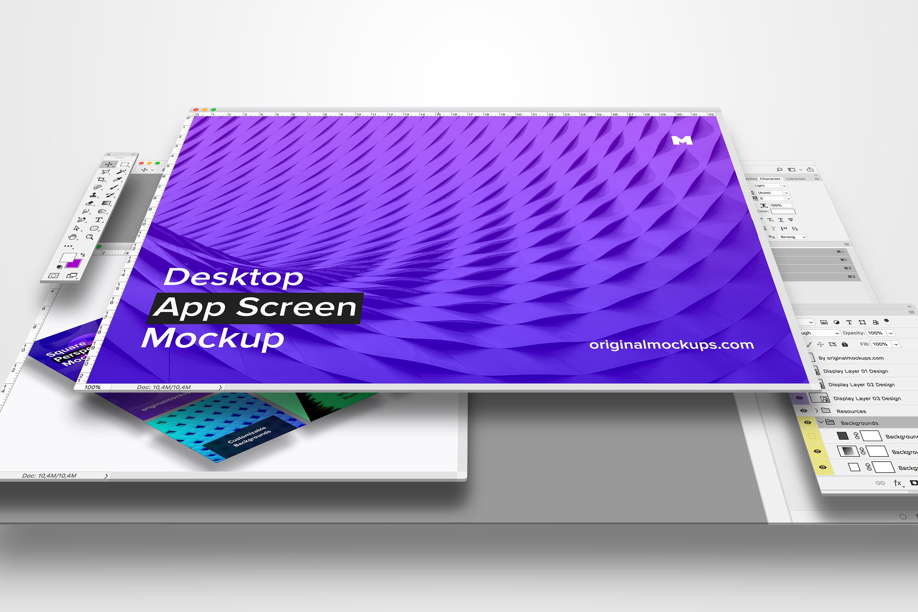 桌面应用程序设计屏幕预览样机01 Desktop App Screen Mockup 01插图
