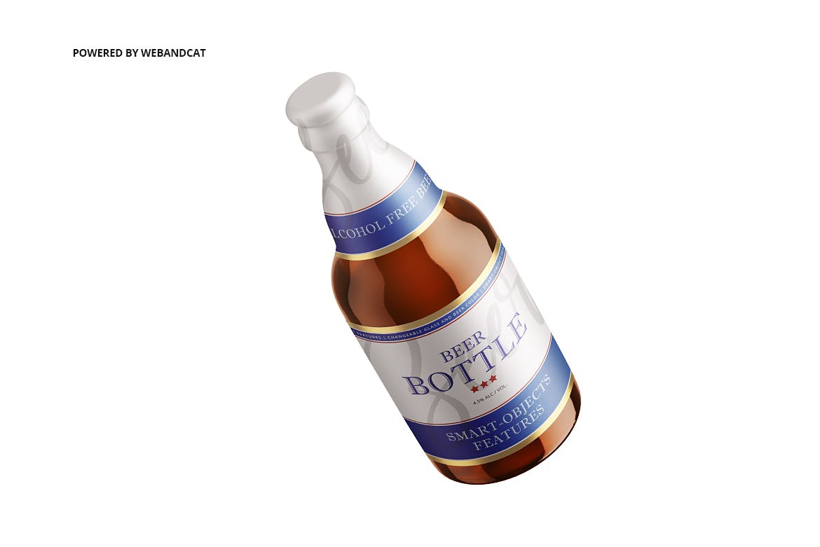 啤酒瓶外观设计效果图样机PSD模板 Steinie Beer Bottle Mock-up插图7