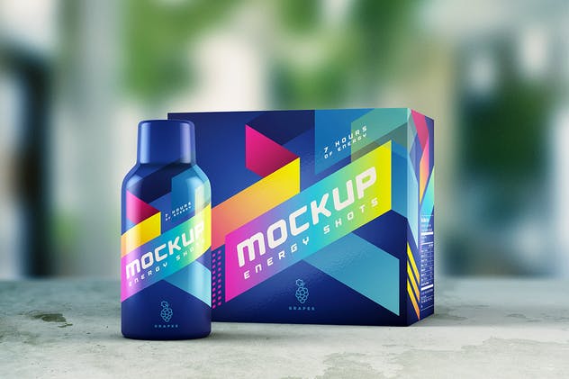 能量饮料瓶外观包装样机 Energy Shot / Energy Drink MockUp插图(4)