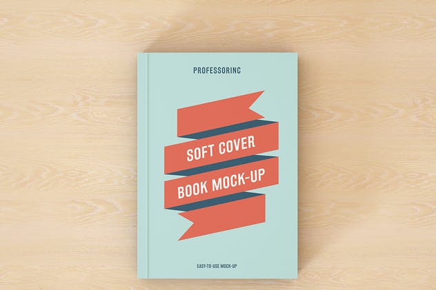 简装软封面书印刷品样机 Soft Cover Book Mock-Up插图(1)