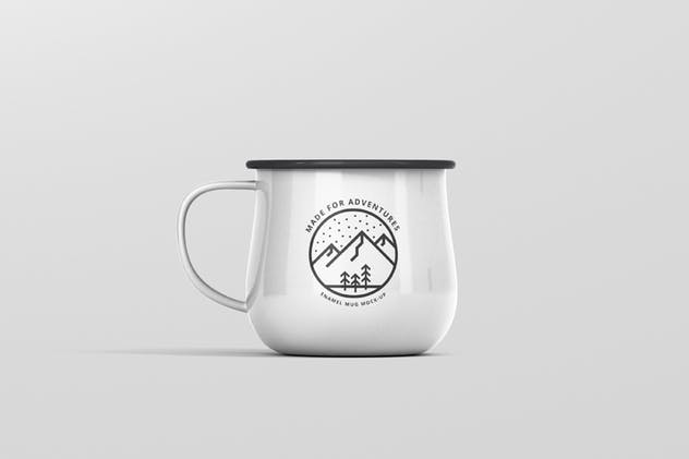 高分辨率圆形珐琅杯子样机 Round Enamel Mug Mockup插图(6)