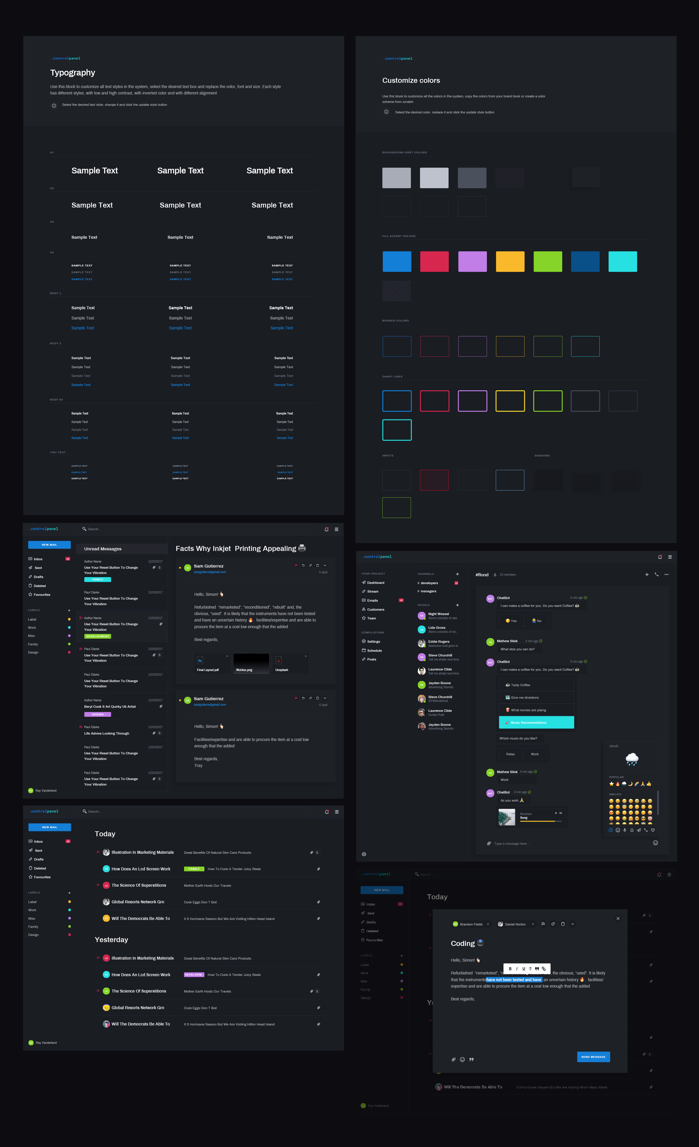 免费网站后台控制面板UI套件 .controlpanel – Design System插图(2)