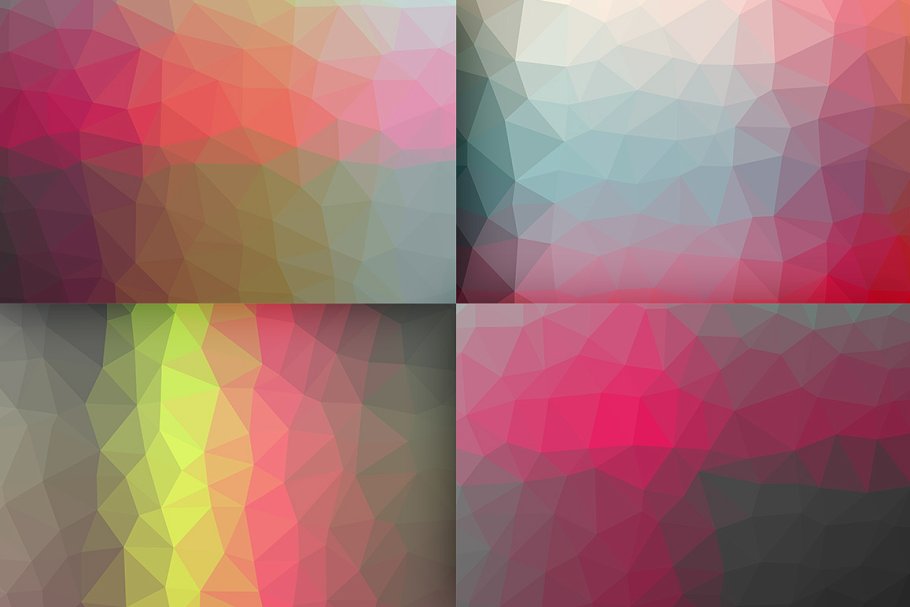 10款几何图形渐变色背景 10 Polygon Backgrounds – Pink Accent插图3