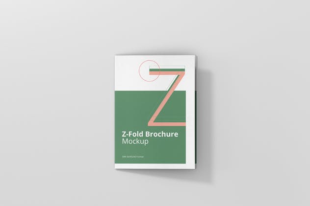 Z字母三折页宣传册样机 Z-Fold Brochure Mockup – Din A4 A5 A6插图9