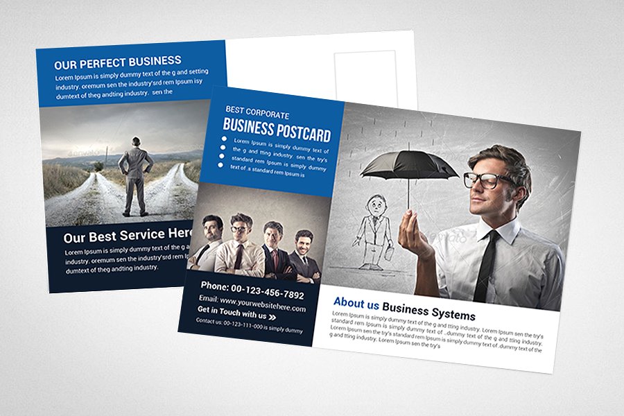 公司业务明信片模板 Corporate Business Postcard Template插图(1)