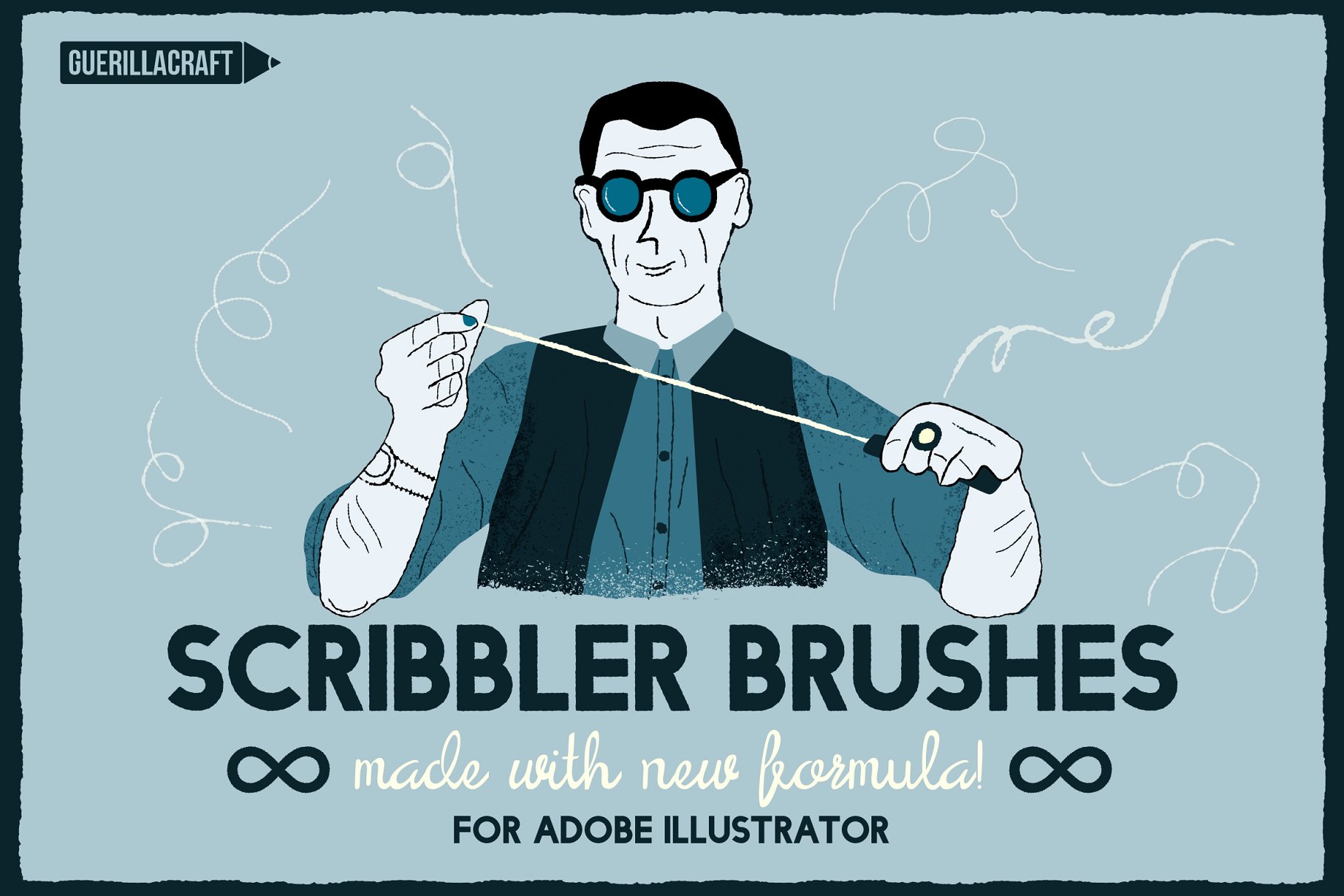 潦草风格线条AI笔刷 Scribbler Brushes for AI插图