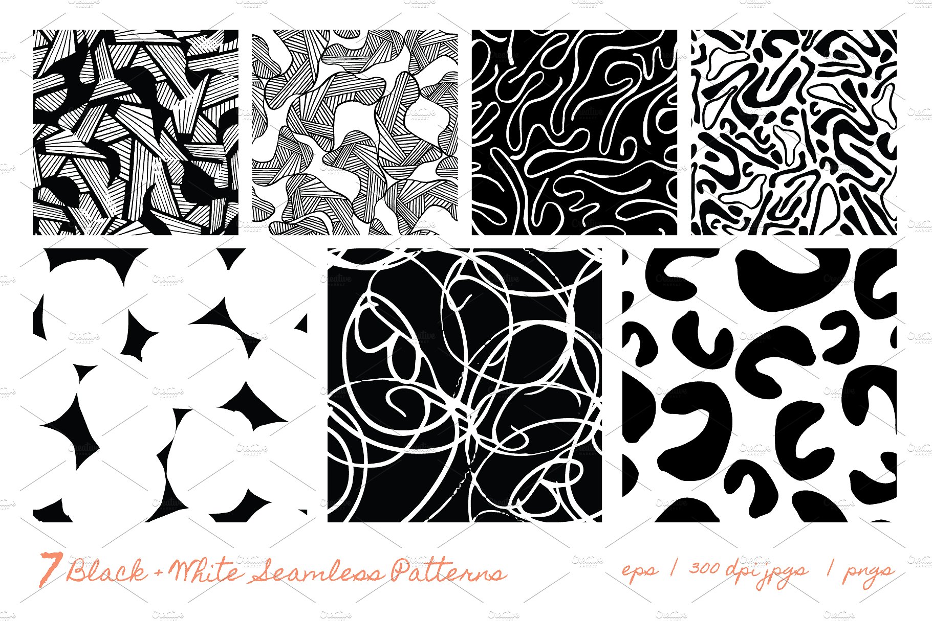 多彩抽象有机线条涂鸦纹理 Organic Forms | Patterns + ArtBoards插图5