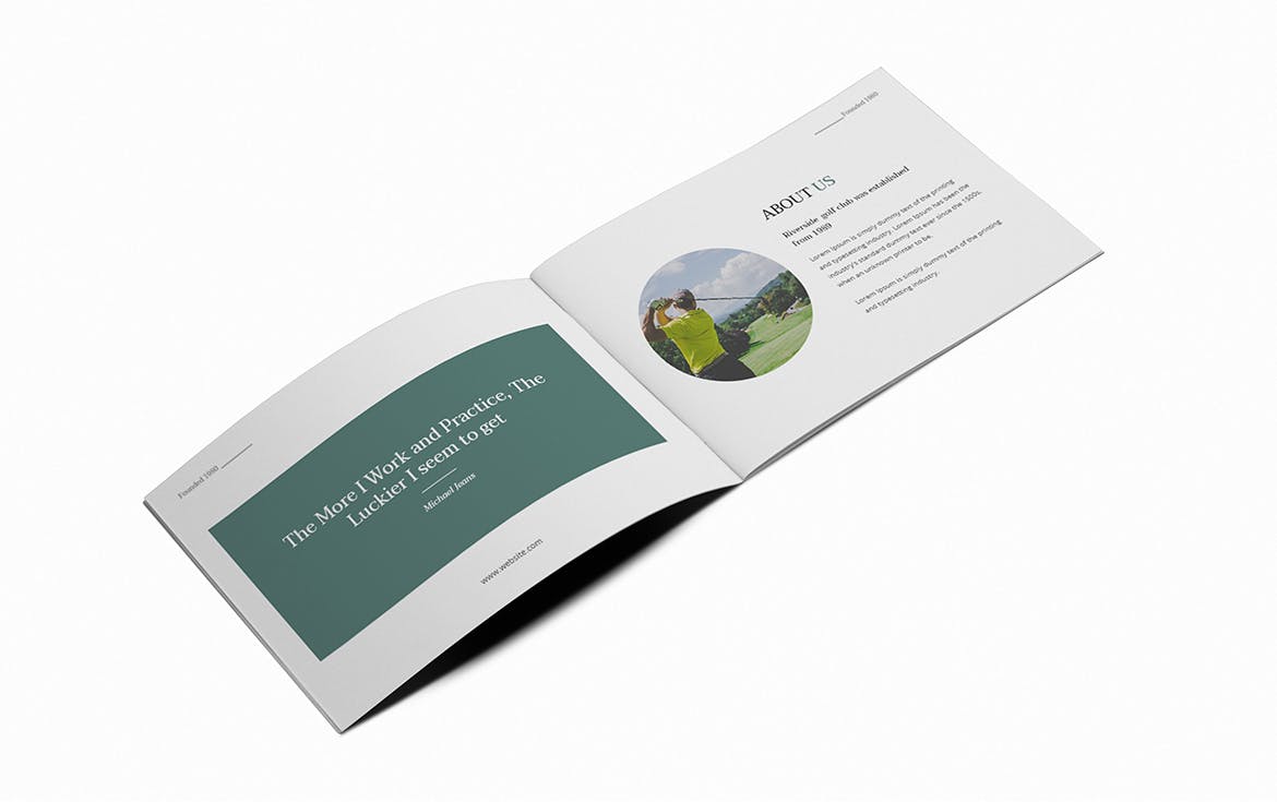 高尔夫场馆/体育场馆横版画册设计版式模板 Golf A5 Brochure Template插图2