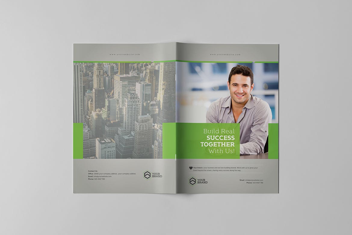 企业宣传册制作宣传画册版式设计模板 Light Business Brochure插图(12)