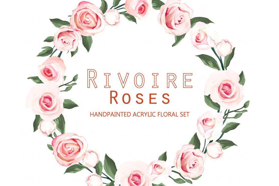 里瓦尔玫瑰亚克力剪贴画艺术 Rivoire Roses- Acrylic Clip Art插图(2)