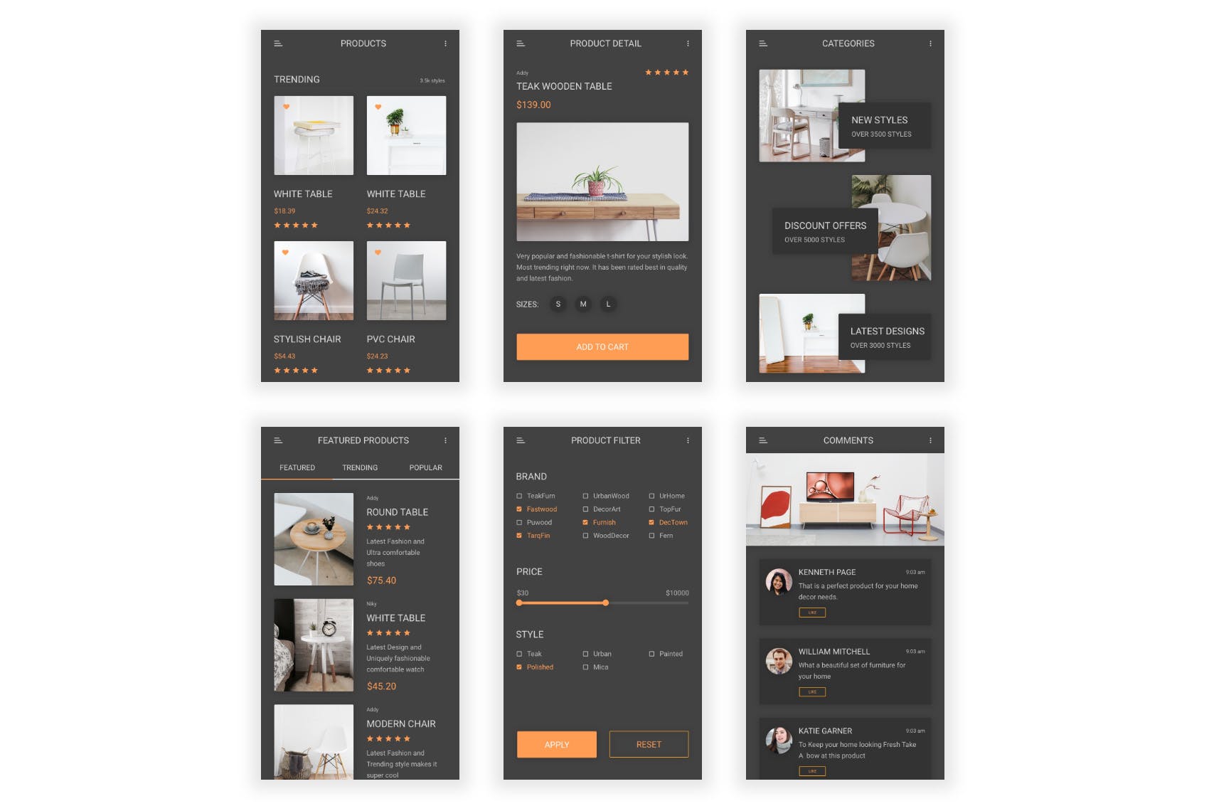 家具网上商城APP应用UI设计Figma模板 Sajja – Furniture Store & Ecommerce Figma UI Kit插图(10)