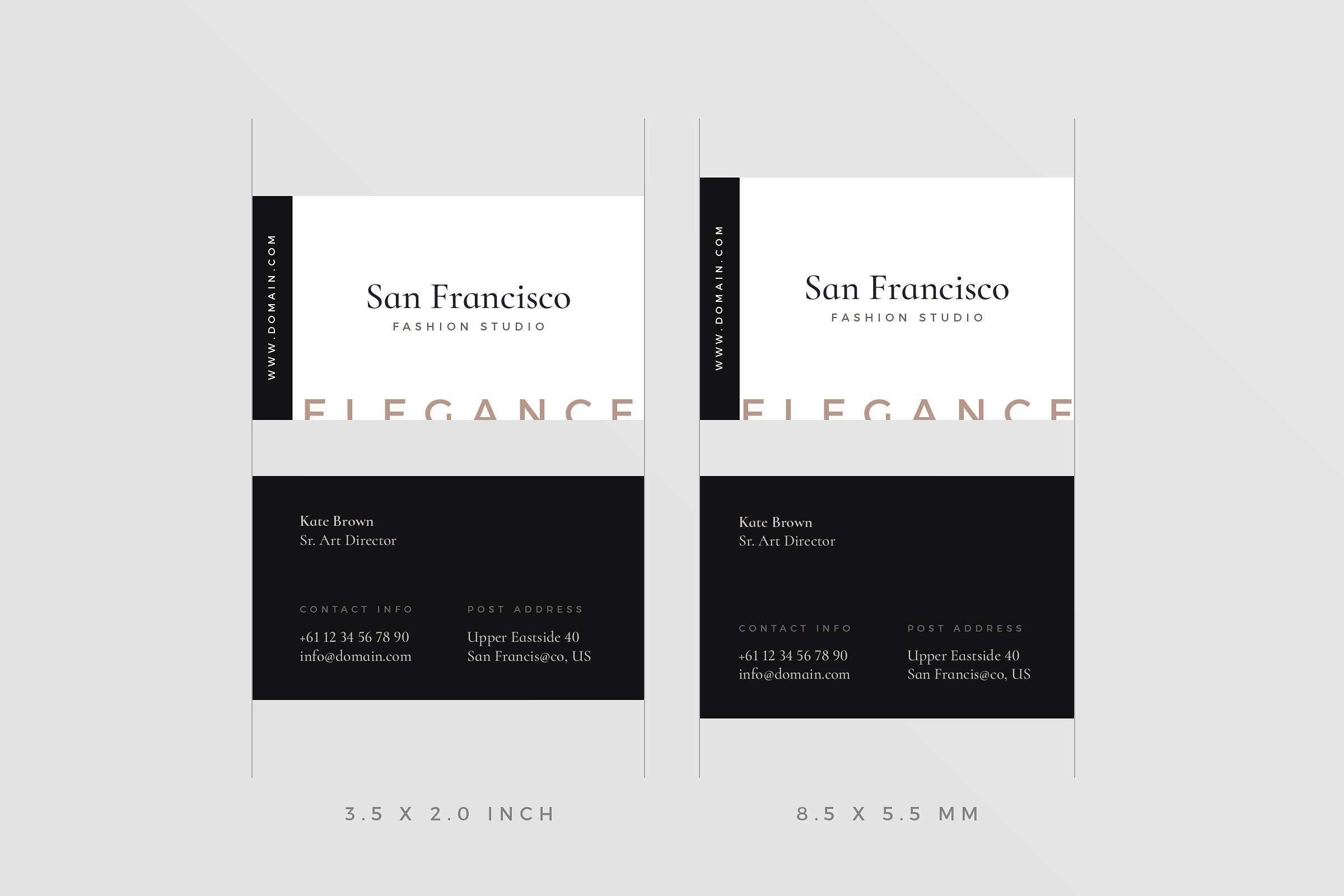 极简主义企业名片设计模板3 San Francisco Business Cards插图4