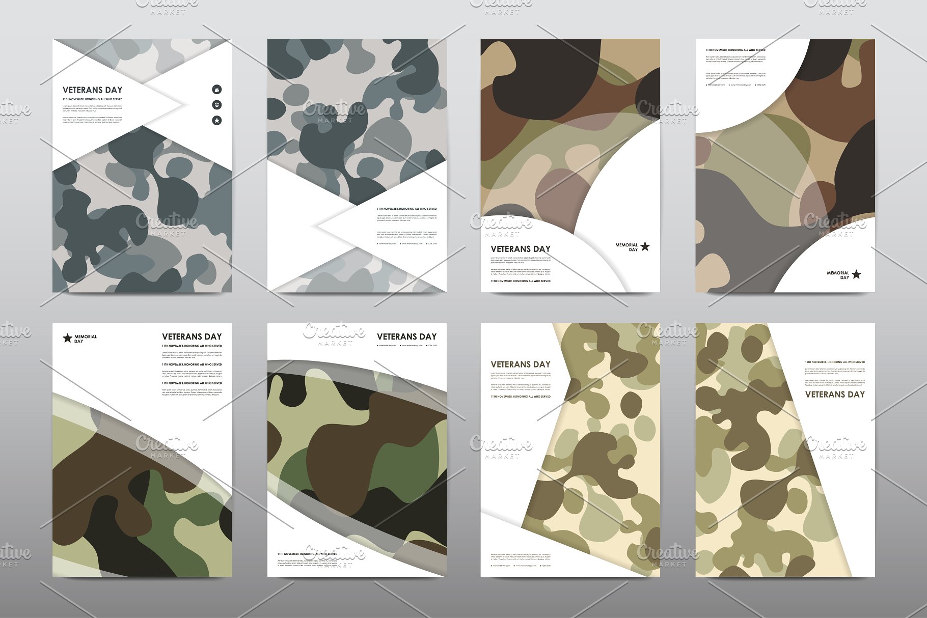 40+老兵节军人宣传小册模板 Veteran’s Day Brochures Bundle插图32