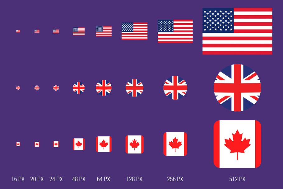 210枚世界各地国家旗帜矢量图形&图标 210 World Flags Vectors and Icons插图(1)