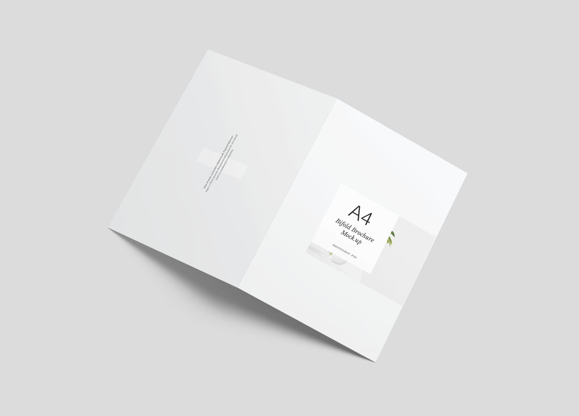 A4尺寸大小双折传单设计内页版式效果图样机模板 A4 Bifold Brochure Mockup插图(4)