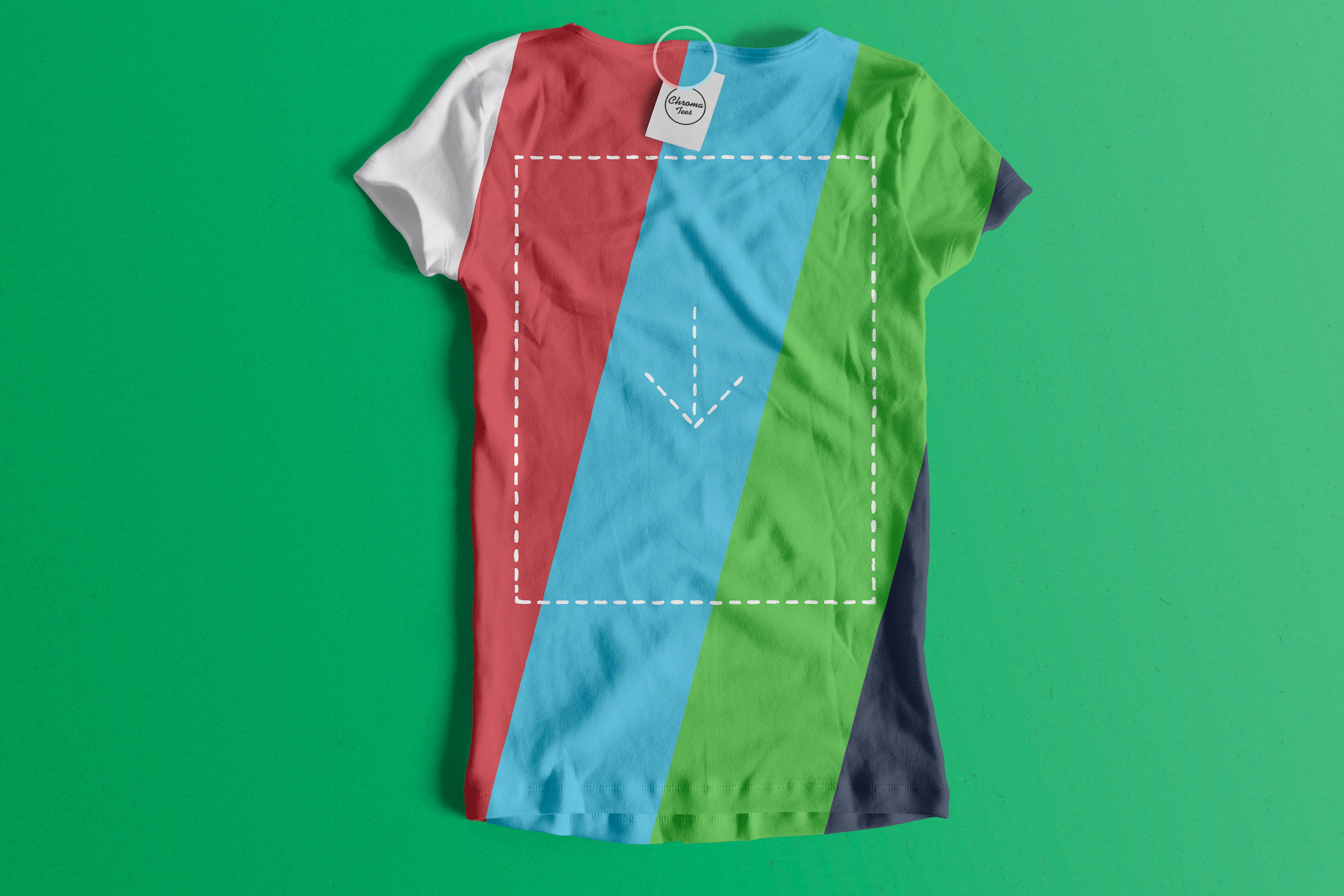 女士T恤背面设计图样机01 Woman Back T-Shirt Mockup 01插图1