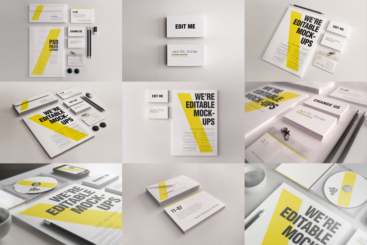 简约优雅企业文具套装样机模板 Elegant Mock-ups Bundle – Business Corporate ID插图