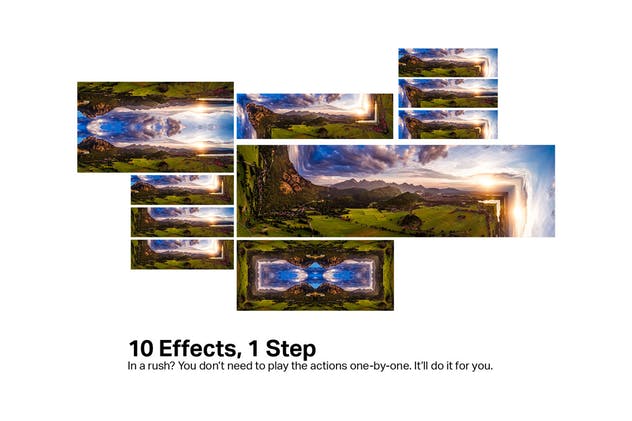 10款90度直角折叠创意效果照片后期处理PS动作 Inception – 10 Photoshop Actions插图2