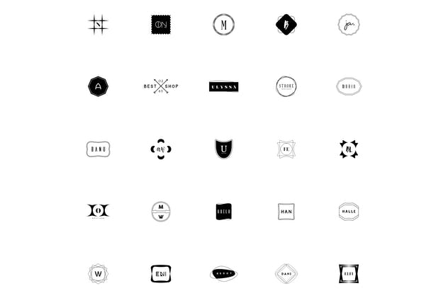 50款极简主义几何图形创意Logo设计模板V4 50 Minimal Logos Vol.4插图2