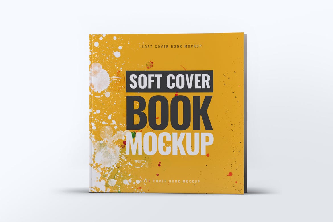 方形软装图书封面设计样机 Soft Cover Square Book Mock-Up插图(7)