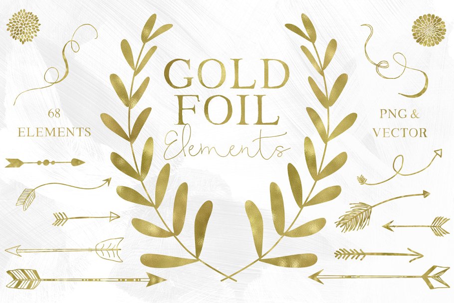 67种奢华金箔元素 67 Gold Foil Elements插图