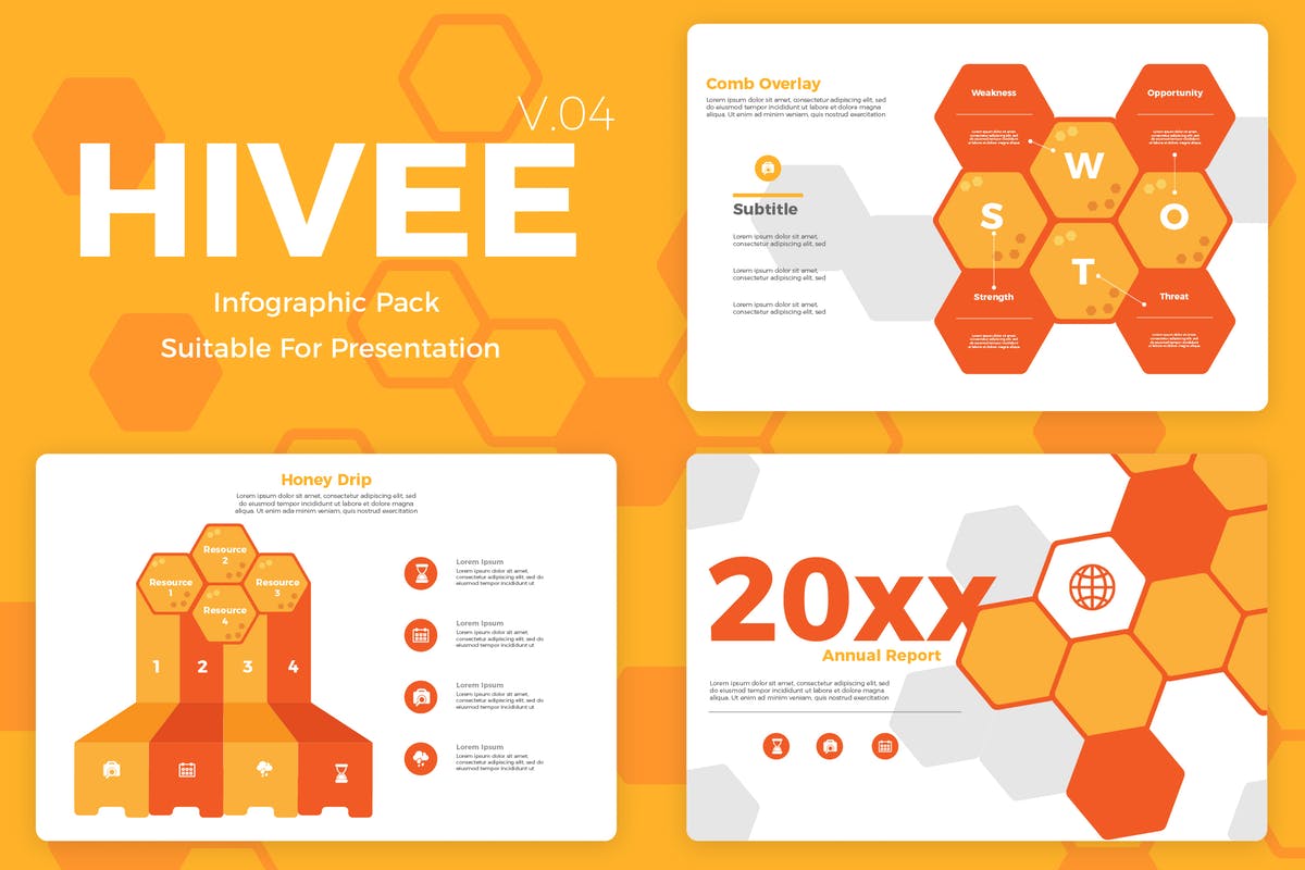 可视化数据统计分析信息图表矢量模板素材V4 Hivee 4 – Infographic插图