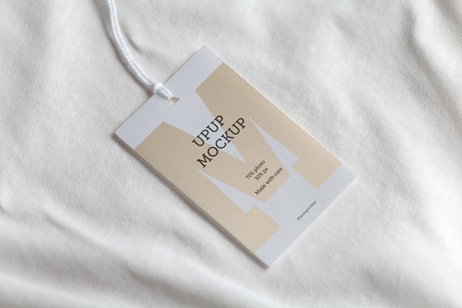服装吊牌标签白色样机模板 Clothes label tag blank white mockup插图