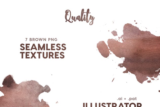 7款棕色水彩无缝纹理素材 Watercolor Seamless Textures – Brown Pack插图3