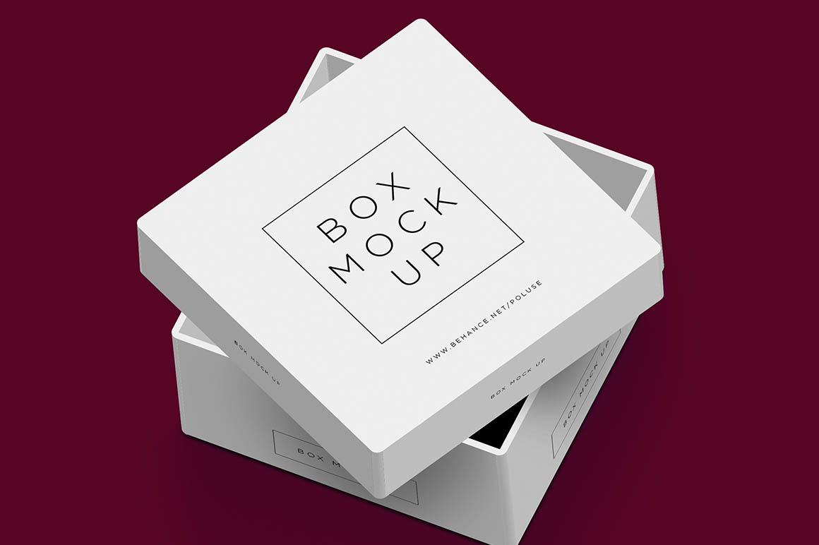白色包装盒子Mockup Free PSD Packaging Box Mockup插图