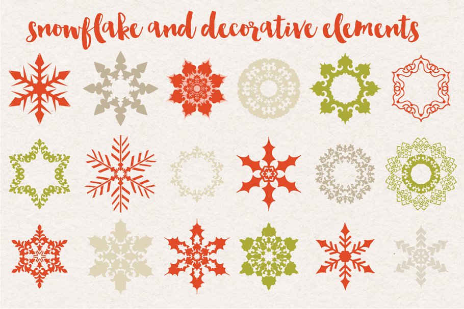 乡村圣诞矢量图形与无缝图案纹理 Rustic Christmas Graphics & Patterns插图(4)