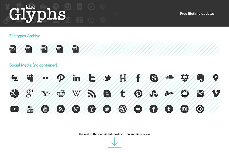 1700枚简约通用图标 The Glyphs 1700 icons & symbols插图2