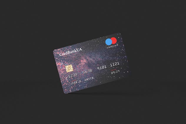 压花信用卡样机模板 85×55 Landscape Credit Card Mockup插图(8)