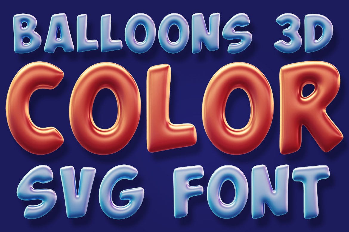 气球颜色装饰英文字体下载插图1