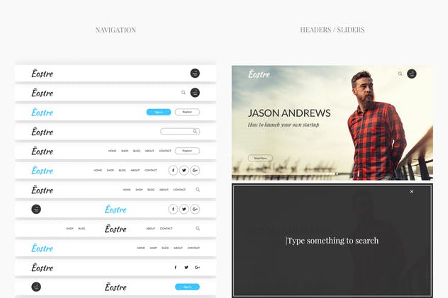 现代设计潮流趋势Web项目UI设计套件 Eostre Ui Kit插图(5)