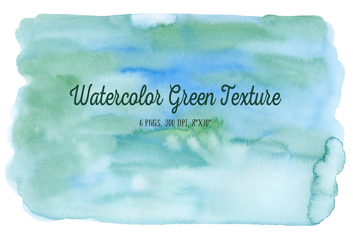 绿色淡水彩纹理肌理素材 Watercolor Green Texture插图